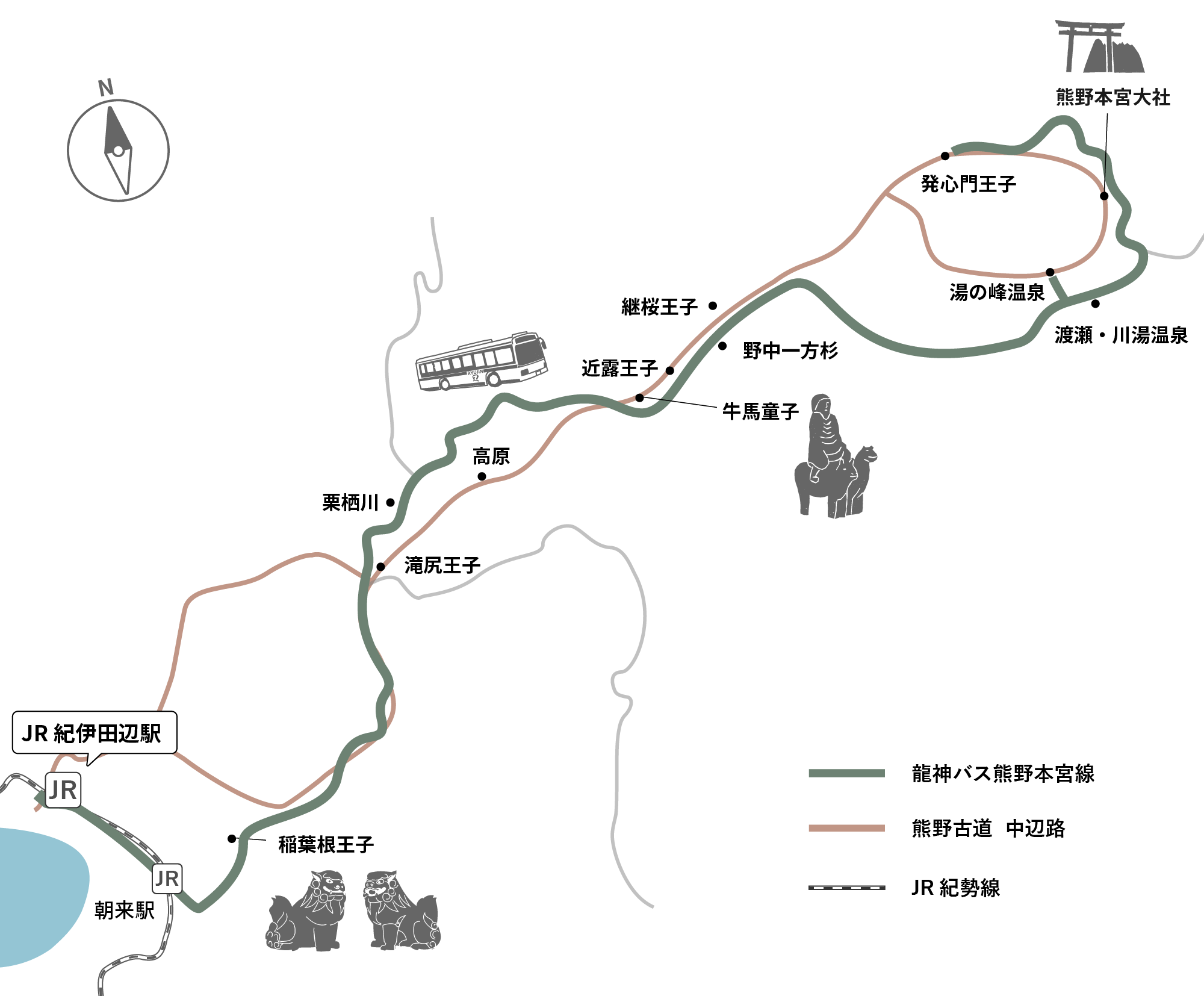 熊野本宮線乗り放題マップ