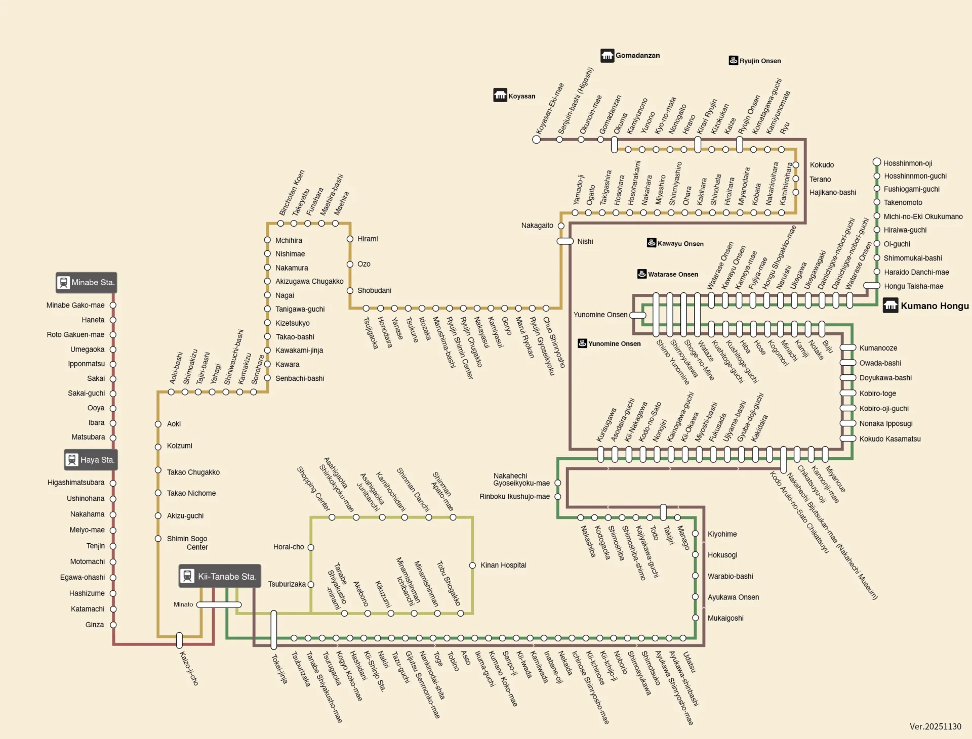 Complete Ryujin Bus Route Map
