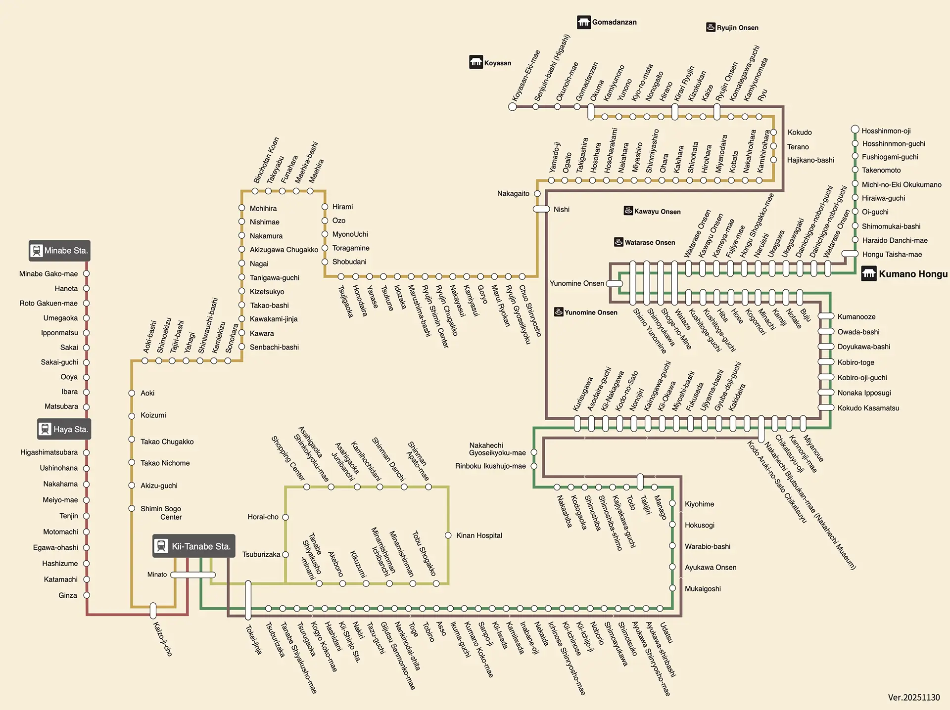 Complete Ryujin Bus Route Map