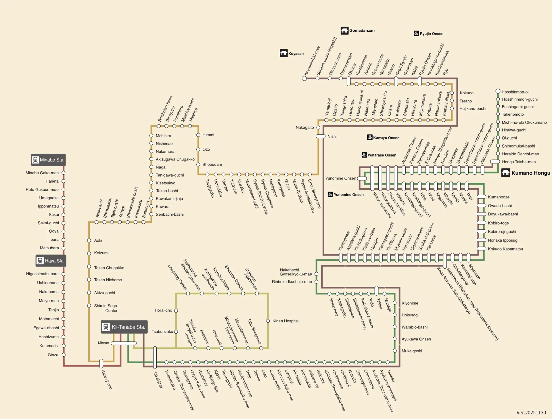 Complete Ryujin Bus Route Map